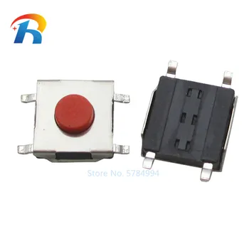 1000Pcs NAUJAS mikro jungiklis Tact Switch 6x6x2.5mm Mygtukas raudonas mygtukas nustatymo jungiklis SMD 4Pins 6*6*2.5 mm mygtukas jungiklis 6*6