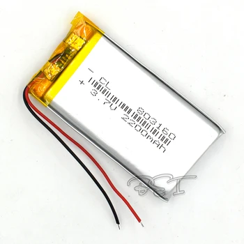 10vnt 3.7 V, 2200mAh Li-Polimero 803160 Li-ion Lithium Cell Baterija MP3 MP4 Žaidėjas Pelės PSP Lampe garsiakalbio