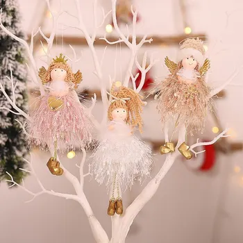 Kalėdų Papuošalai Kalėdų Medžio Apdaila Pakabukas Medžiaga Angel Doll Lėlė Langų Puošybos^o^