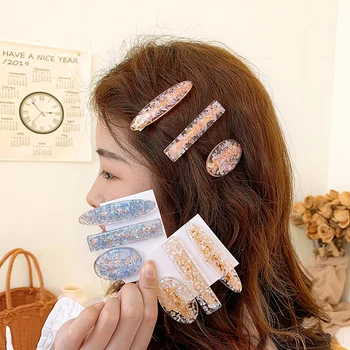 Korėjos Pink Shell plaukų segtukai Derliaus Geometrinis Ovalo Plaukų Clips Plaukų Aksesuarai Moterims Japonija Elegantiškos Merginos Hairgrip Barrettes