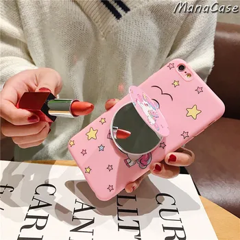 Mielas Vienaragis Lėlės Laikiklis Telefono dėklas Skirtas iPhone 11 Pro Max SE 2020 TPU Rožinės spalvos Galinį Dangtelį 