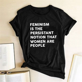Moterys Yra Žmonės, Letter Spausdinimo Feminizmas Moterims marškinėliai trumpomis Rankovėmis Vasarą Laisvi Tees Viršūnes Feminizmas Yra Atsparūs mintis, Kad