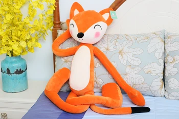 Nauja stiliaus Didelis 100cm animacinių filmų geltona fox pliušinis žaislas ilgas kojas fox žemyn medvilnės, labai minkšta lėlė mesti pagalvę gimtadienio dovana s2537