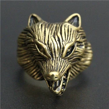 Naujas Atvykimo Golden Wolf Žiedas Aukščiausios Kokybės 316L Nerūdijančio Plieno, Kietas Mens Žiedas