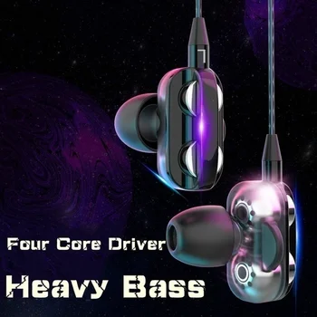 NAUJAS Laidinio Didelės Ausinės Bass 6D Stereo In-Ear Ausines, IPhone, 