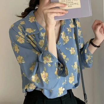 Pavasario Derliaus Dizaino, Spausdinimo moteriški Marškinėliai ilgomis Rankovėmis 