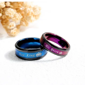 Rekomenduojame, Aukščiausios Kokybės Nerūdijančio Plieno Mėlynos Spalvos Žiedai Moterims Žavesio Vyrų Sužadėtuvių Žiedą Vestuvių Pora Žiedas Papuošalai 2019