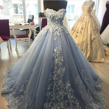 Senovinių Gėlių Nėrinių Vakaro Suknelė Elegantiškas Dangus Mėlynas Gana Ilgai, Vakaro Suknelės, Puošnios Perlai Prom Chalatai Abiye Abendkleider 2021
