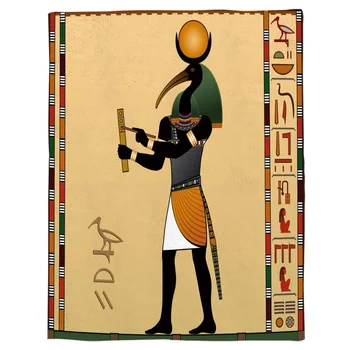 Senovės Egipto Dievo Išminties Spausdinti Flanelė Antklodė Minkšta Mesti Antklodę Skalbti Mašinoje Antklodės Lovos Pritaikoma Kelionės