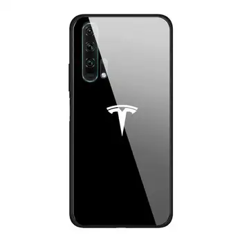 Tesla automobilių Telefoną Atveju Huawei Mate 9 10 lite 20Pro&Grūdinto Stiklo Atgal Padengti Už Garbę 7A 8X 9 10 V10
