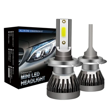VDA 2020 Naujas Mini COB Šviesų H7 LED žibintai, Automobilių auto priekiniai žibintai Automobilio važiavimo šviesos Be ventiliatoriaus 6000Lumens IP68 balta