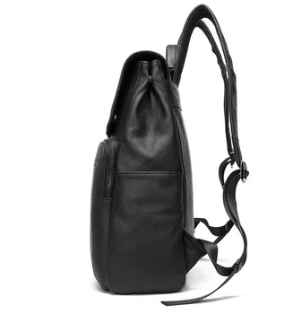 Verslo paprasta natūralios odos vyrų, moterų kuprinės mados lauko kompiuteris bagpack juodos šviesos gamtos nekilnojamojo karvės odos bookbag