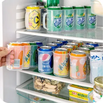 Šaldytuvas talpinimo Virtuvės Reikmenys Gėrimų Gali Erdvės taupymo Skardinės Apdailos Keturių Atveju Organizatorius