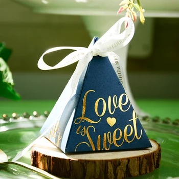 100vnt daug popieriaus piramidės šokolado turėtojas Gimtadienio Nuotakos dušas vestuvių papročiai saldainiai dėžutėse dovanų pakavimo asmeninį dovanų dėžutėje
