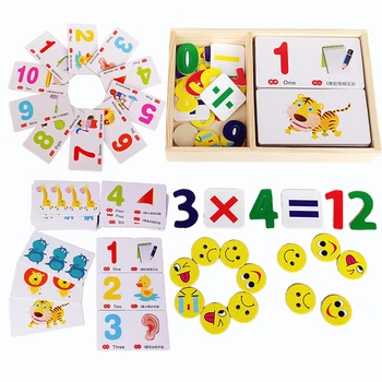 1Set Kūdikiams, Kūdikių Aritmetinis Matematikos Kortelės Žaislas Bamblys Vaikai Anksti Skaitmeninio Mokymosi Dėžutė Medinė Montessori Vaikų Žaislas Gimtadienio Dovanos