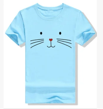 2019 moterų nauji trumparankoviai katė veidą, print t-shirt Harajuku T-shirt
