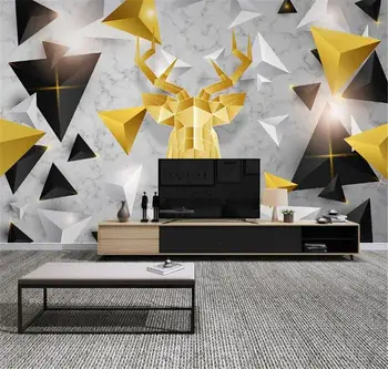 2019 Sienų Freskomis Tapetai, modernus minimalistinio 3d trimatis daugiakampio stereo high-end mados dekoratyvinės sienų pape