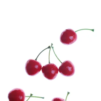 20Pcs/daug 2.5 cm Mini Netikrą Plastiko Vaisių Mažų Uogos Dirbtinių Gėlių Red Cherry Vaikams Juokinga Virtuvės Žaislai Whosesale