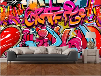 Custom 3D asmenybės tapetai, hip-hop grafiti piešiniai už kambarį, miegamąjį, TV foną, sienų apmušalai atsparus vandeniui