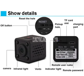 High-definition wireless mini-ypatingai mažas tinklo kameros namų telefono lauko nuotolinio slaptas mini stebėti galvos