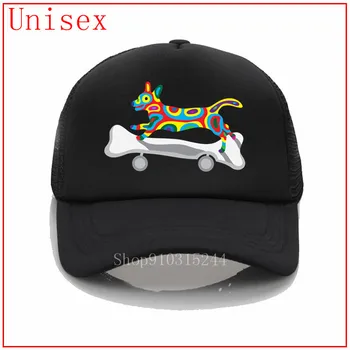 Juokinga Kaulų Riedlentė Happy Dog kepurės mergaitėms skrybėlę su plastiko shield Snapback vasaros skrybėlės moterims skydelis skrybėlę saulės skydelis