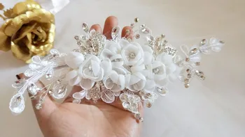 Kalnų krištolas Kristalų Aplikacijos Su 3D Gėlės, Vestuvių Aksesuarai, galvos Apdangalai, Vestuvių Suknelė Varčios Haute Couture Kostiumas Dekoras
