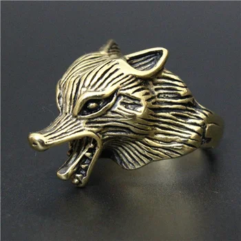 Naujas Atvykimo Golden Wolf Žiedas Aukščiausios Kokybės 316L Nerūdijančio Plieno, Kietas Mens Žiedas