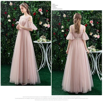 Nėriniai Rožinė Bridesmaid Dresses 2019 Ilgai, Plius Dydis Moterų, Ravėjimas Šalis Mergina Prom Dresses-Line Vestido da dama de honra