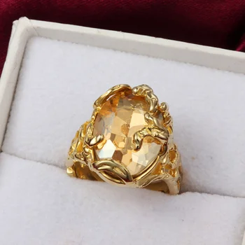 Pigūs aukso spalvos lady vestuvinį žiedą, asfaltuotas didelių kristalų naujo dizaino aukso-spalvos aukštos kokybės dovanų papuošalai piršto žiedą šalis