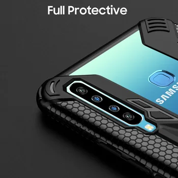 Samsung Galaxy A9 2018 Atveju Silikono Šarvai Magnetinis Žiedas Savininkas Skaidriai Telefono Dangtelį samsung a9 2018 Atvejais 6.3 colių