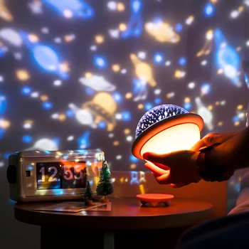 UFO Projekcija Lempos Atostogų Dovanų Vaikams Tamsos Projectable Sky Star Led Projektorius Naktį Šviesos diodų (Led) Mėnulio, Žvaigždėtas Kūrybos lempos