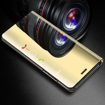 Veidrodis, Flip Case For Samsung Galaxy S7 Krašto S8 S9 S10 Plius S10E Pastaba 9 8 10 Plius Stendas Atveju Sumsung Sansung Galexi Note10 Plius
