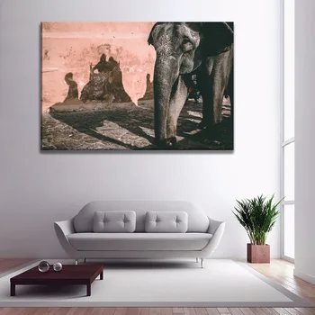 Įrėminti 1 Vnt Drobė Spausdinimo Afrikos Dramblys Gyvūnų Plakatas Šiuolaikinio Gyvenimo Kambario, Namų Dekoro Sienos Meno Kūrinius Tipas Šiuolaikinės Nuotraukas