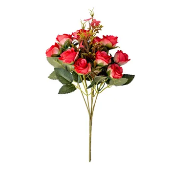 5-filialas Dirbtinių Rožių Gėlių Puokštė Modeliavimas Rose Home Office Netikrą Gėlių Dekoras