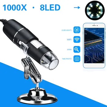 TACKLIFE 1000X USB 8 Led Žibintai Elektronų Mikroskopu Ausų Valymo Įrankis Monitoringo Skaitmeninis Mikroskopas su Kamera, Skirta 