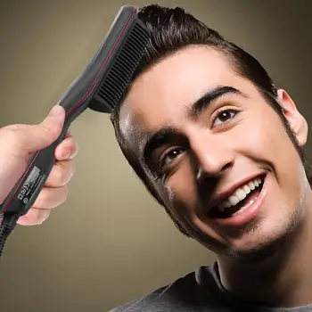 Daugiafunkcinis Plaukų Šepetys Šukos Barzdos Plaukų ištiesinimo priemonės Nešiojamieji Elektriniai LED Skaitmeninis Temperatūros Reguliavimas Vyrams Barzda Šepetys