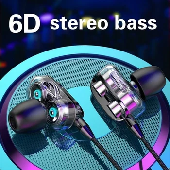 NAUJAS Laidinio Didelės Ausinės Bass 6D Stereo In-Ear Ausines, IPhone, 